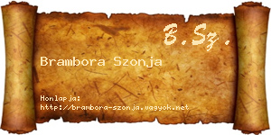 Brambora Szonja névjegykártya